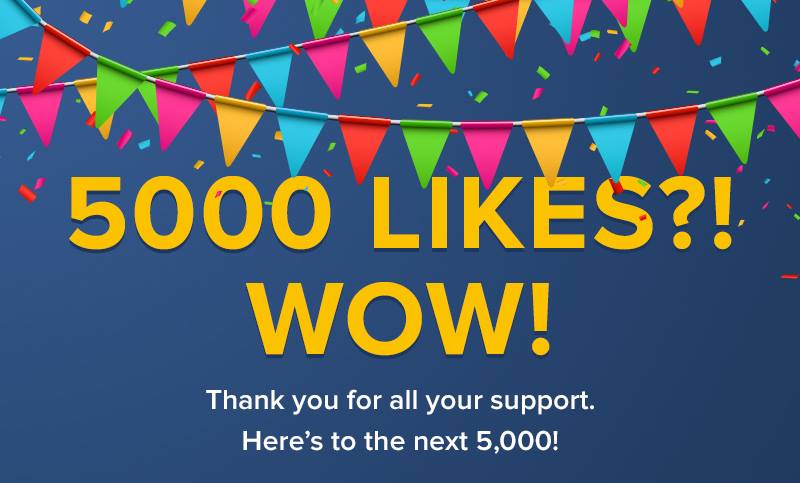 5000 подписчиков на Facebook, ура!